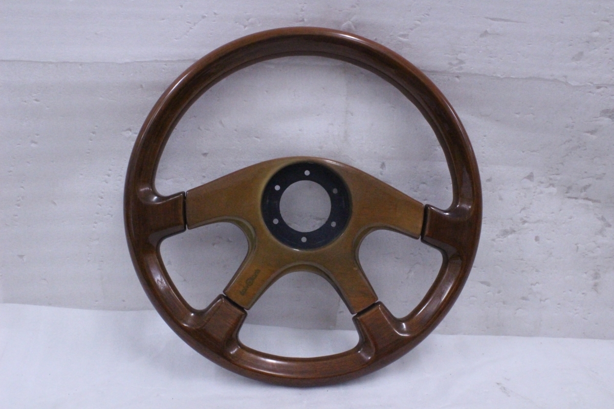 86-1279* beautiful goods Italvolanti wooden steering wheel steering wheel outer diameter 37φ*ITALVLANTI