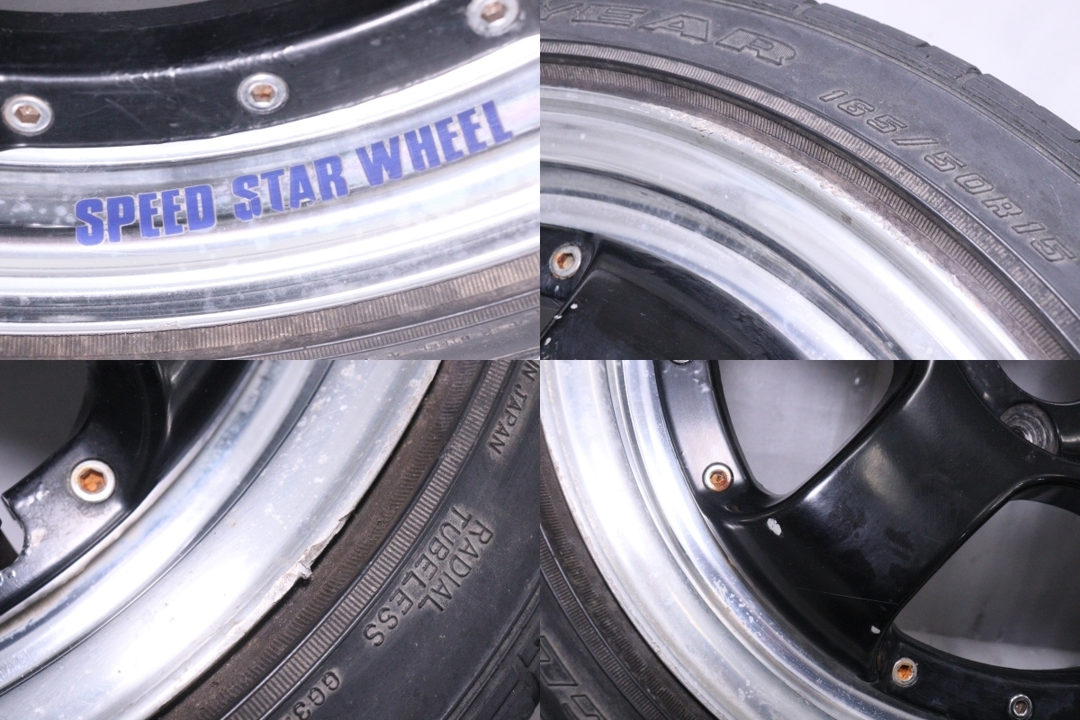 25-275★SSR 15インチ★タイヤホイールセット4本 165/50R15 15×5.0 4穴 PCD 100 +32A 2010年製 汎用 (KK)_画像7