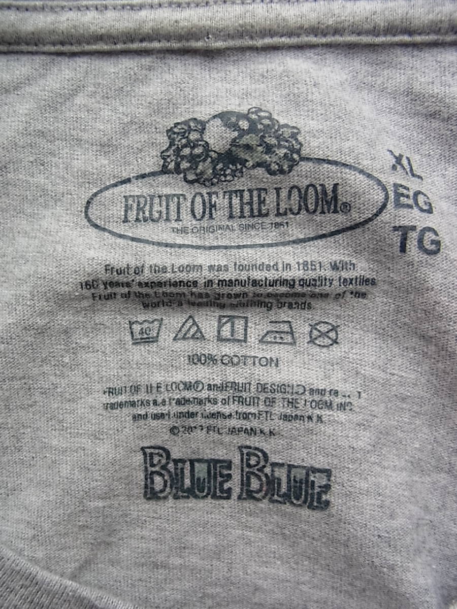 HOLLYWOOD RANCH MARKET BLUE BLUE × フルーツ オブ ザ ルーム　ポケット付きTシャツ　サイズ XL 杢グレー_画像4