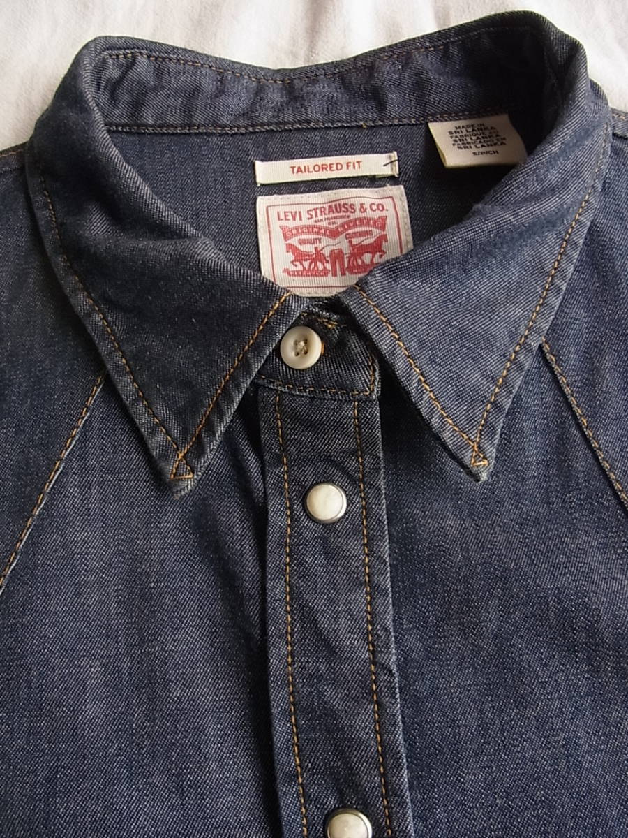 LEVI'S リーバイス　ストレッチ　リジッドデニム　ウエスタンシャツ　サイズ S_画像2