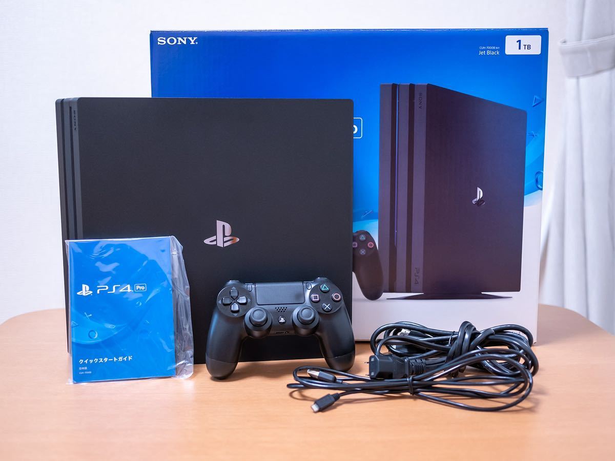 美品 PS4 PRO SSD 1TB 換装済 CUH-7000B ジェットブラック SONY