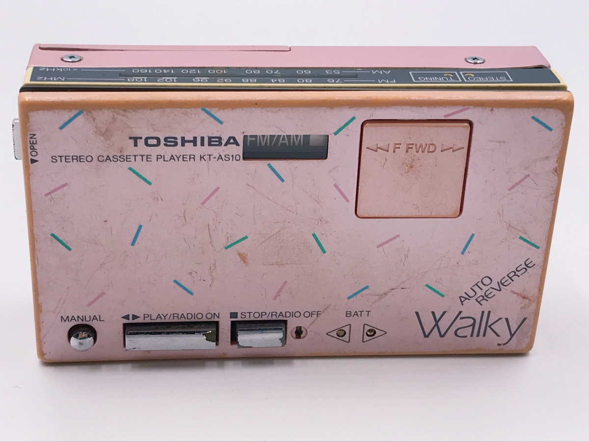 ト静】☆ TOSHIBA 東芝 ポータブル FM/AM カセットプレーヤー Walky