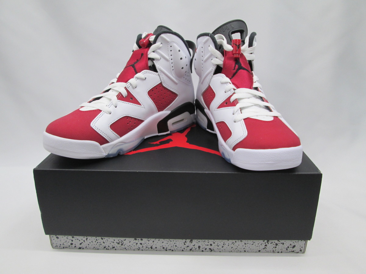 美品 NIKE AIR JORDAN 6 RETRO CARMINE 2021 箱付 25cm スニーカー 靴 ∴WT2431