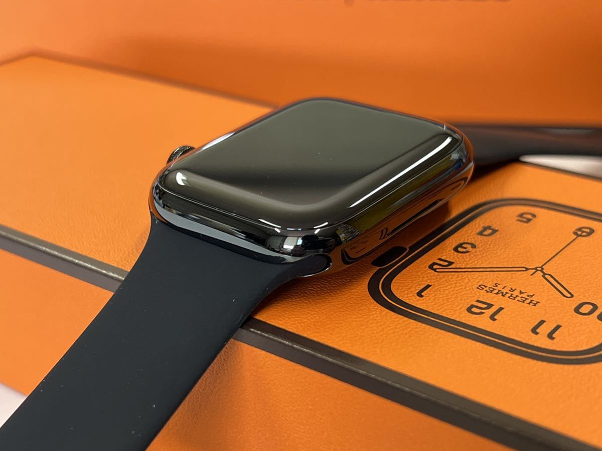 ☆即決 ケア+ Apple Watch series7 HERMES 45mm アップルウォッチ 黒 エルメス GPS+Cellular  ブラックステンレス 心電図 シリーズ7 100%