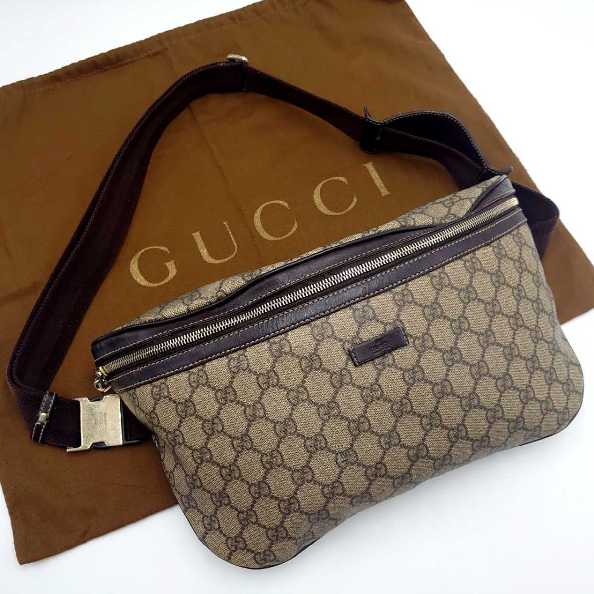 1円【高級/良品】GUCCI グッチ メンズ ボディバッグ ショルダー