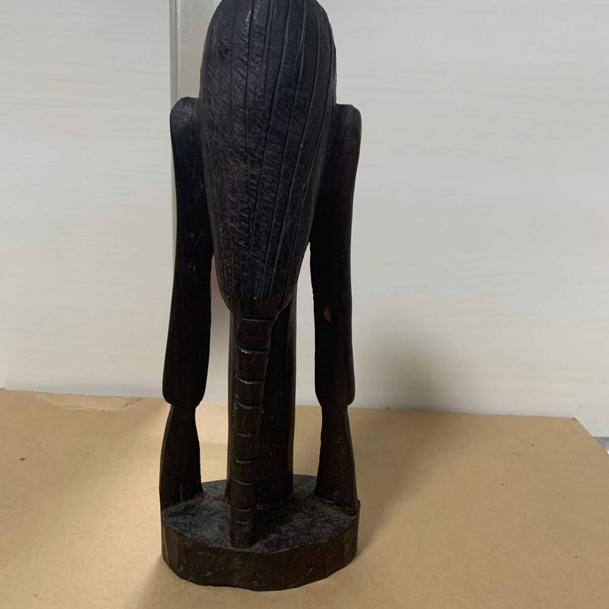 アフリカ　部族の顔　木彫り置物_画像4