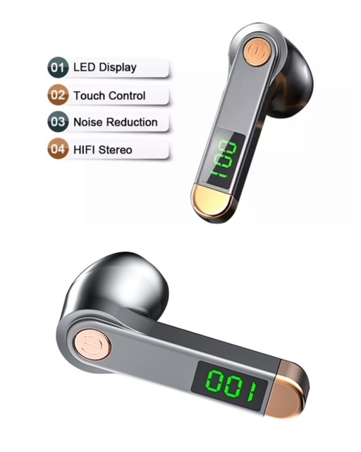 Bluetooth　5.2 イヤホン　ワイヤレスイヤホン LED 画面 ブルートゥース イヤフォン イヤホンマイク 片耳　USB 充電 高音質 22_画像3