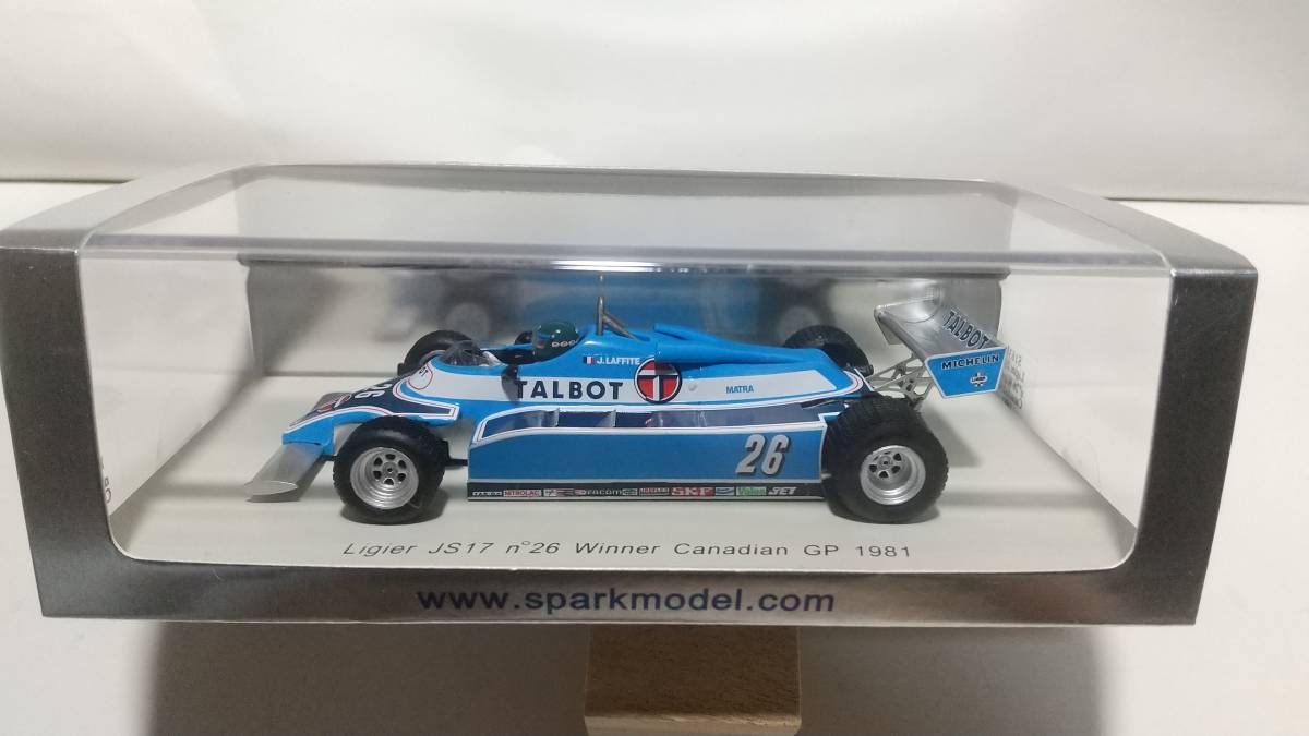 spark 1/43 s1638 Ligier JS17 №26 Winner Canadian GP 1981 spark 1/43 s1638 Ligier JS17 №26 Winner Canadian GP 1981