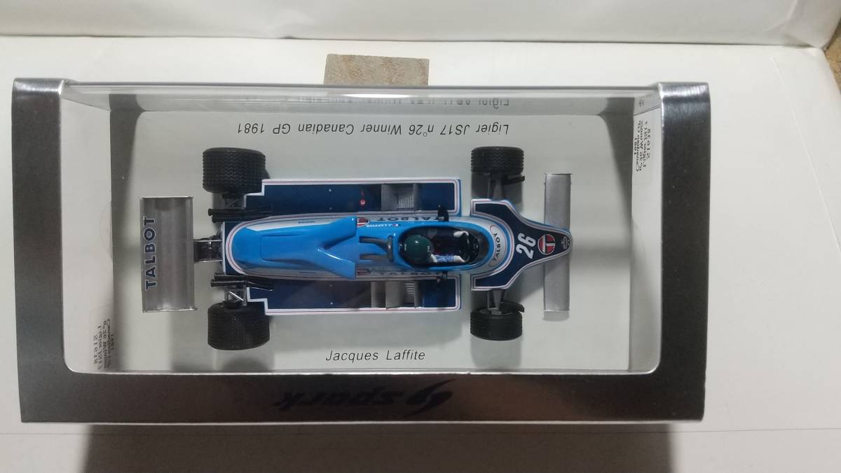 spark 1/43 s1638 Ligier JS17 №26 Winner Canadian GP 1981 spark 1/43 s1638 Ligier JS17 №26 Winner Canadian GP 1981