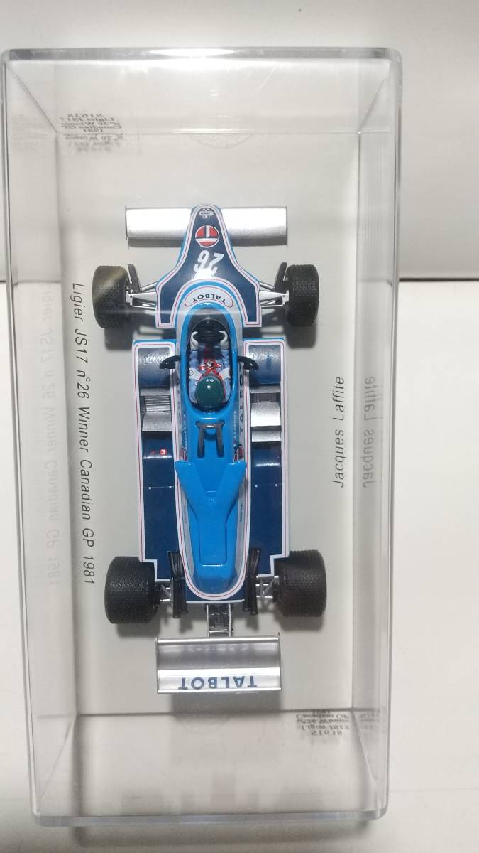 spark 1/43 s1638 Ligier JS17 №26 Winner Canadian GP 1981 spark 1/43 s1638 Ligier JS17 №26 Winner Canadian GP 1981