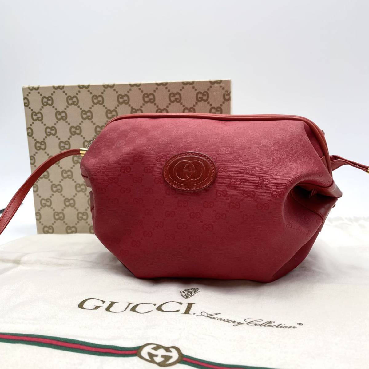 1円【良品】GUCCI グッチ ショルダーバッグ 巾着 GGスプリーム