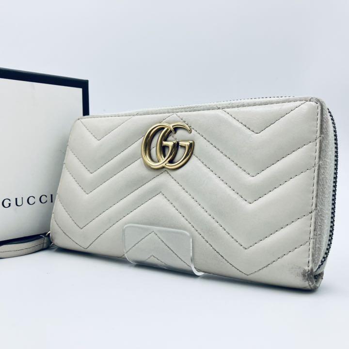 新品超激得 GUCCI 長財布 ラウンド GGマーモント キルティング レザー