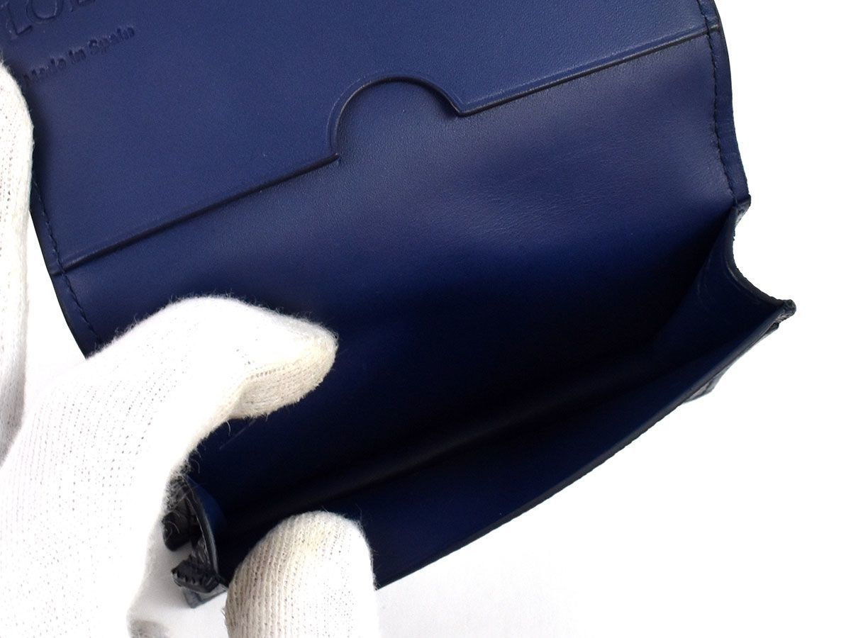 126153☆美品 LOEWE ロエベ リネン アナグラム カードホルダー 名刺