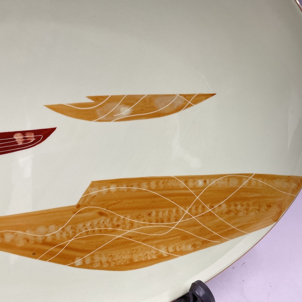 ■□ [16] 東洋陶器 大皿 記念品 オールド Toyotoki グリーン系 □■_画像5