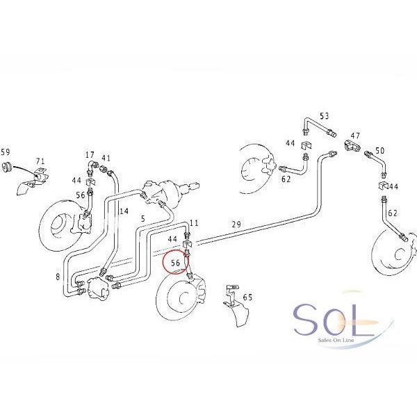ベンツ W207 W210 フロント ブレーキホース 左右セット E230 E240 E250 E300 E320 E350 E430 E550 E55 2024280735 2044280135_画像2