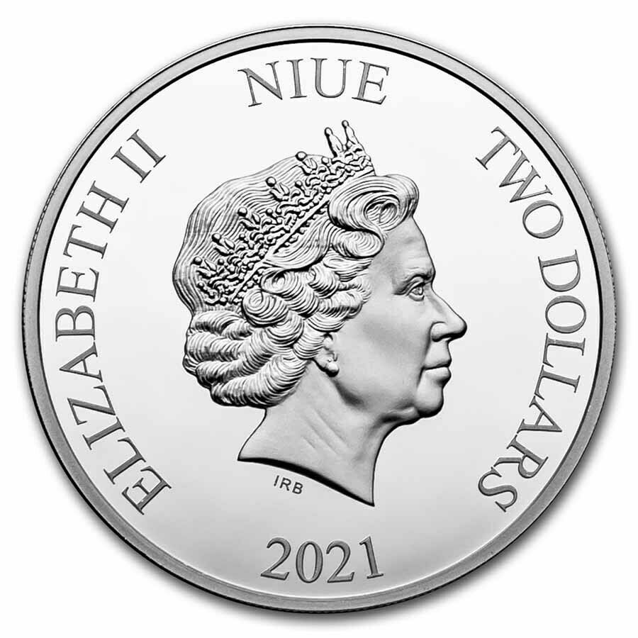 【送料無料】ニウエ 2021年 ストリートファイター2 ストII 2ドル 銀貨 コイン プルーフ硬貨 未使用 未開封 筐体ケース_画像2