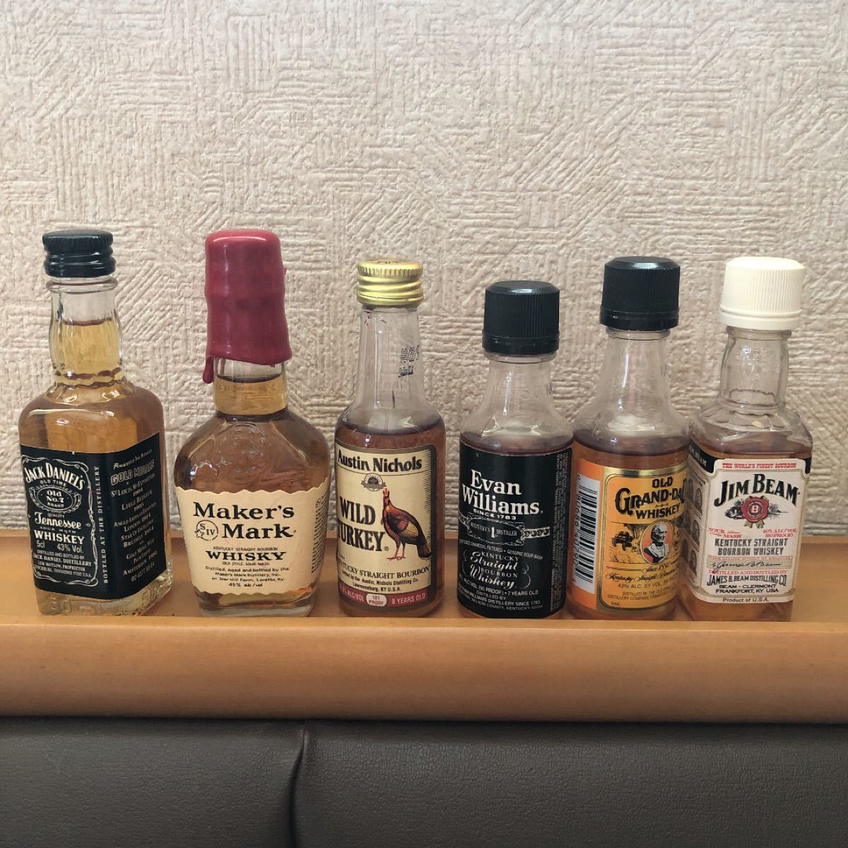 古酒 ミニボトル ミニチュアボトル メーカーズマーク ジャックダニエル 等6本まとめて