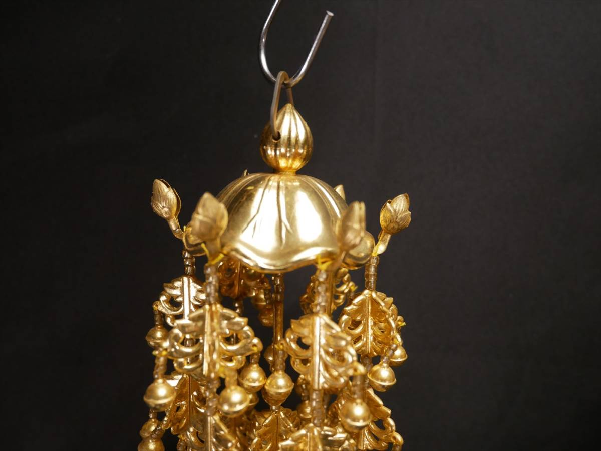 収集品 本金箔の瓔珞 木製 伝統工芸(ウ3) 3863 M 収集品 本金箔の瓔珞 木製 伝統工芸(ウ3) 3863 M