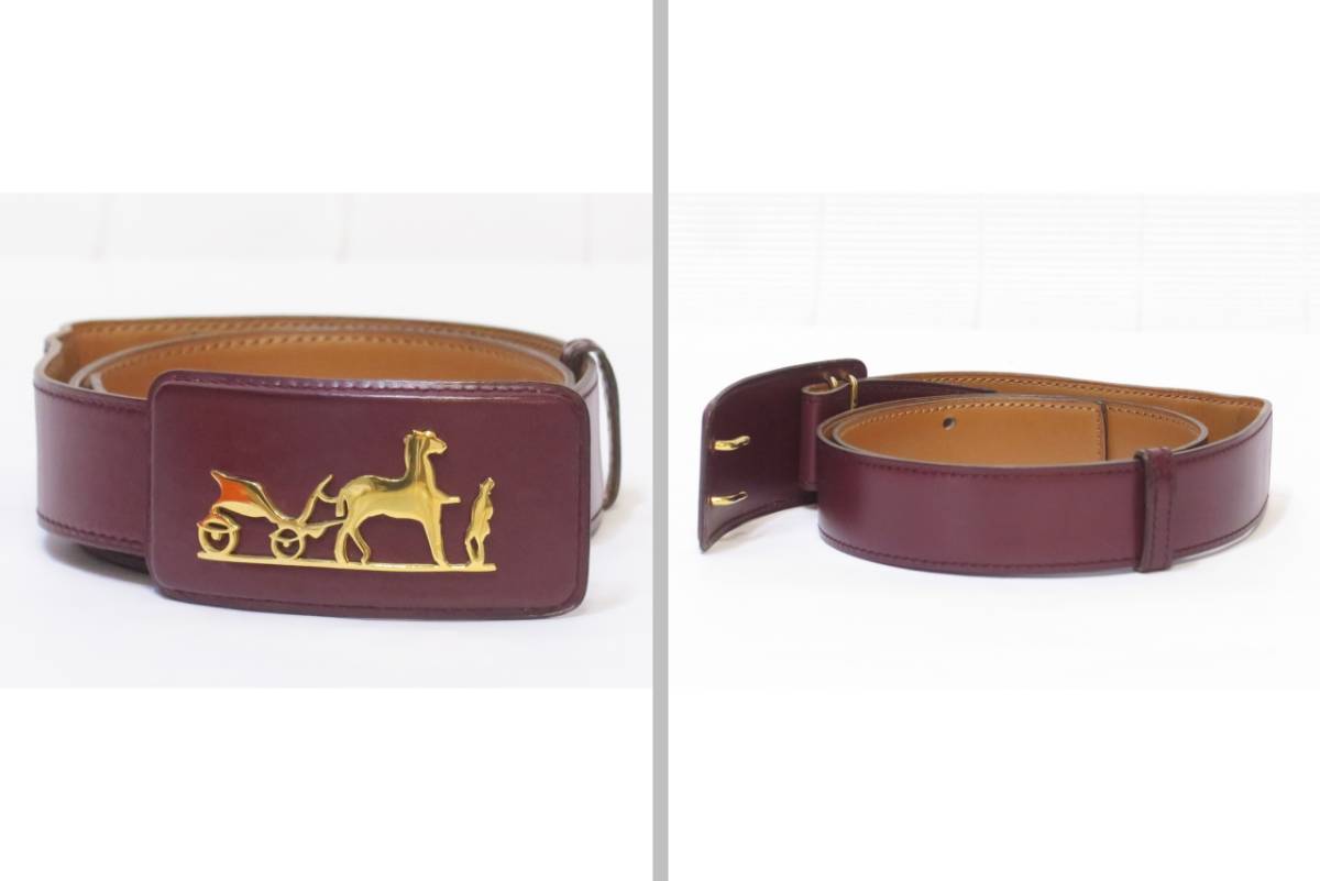 エルメス ヴィンテージ ベルト 〇刻印I 馬車バックル HERMES エルメス ヴィンテージ ベルト 〇刻印I 馬車バックル HERMES