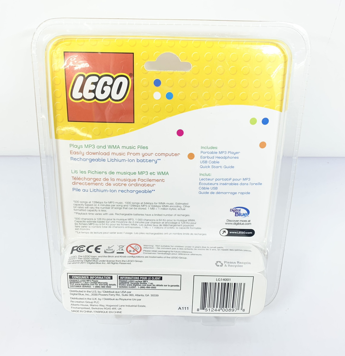 ■【新品未開封品】LEGO レゴ 2GB MP3プレーヤー ピンク　２GB　MP3 Player　Lecteur MP3 De2Go PINK