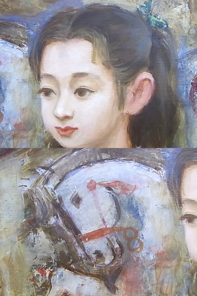 e8038 genuine work guarantee oil painting portrait painting . shop sequence .[..] F6 number picture frame 