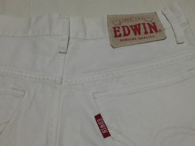 ショートパンツ　デニム　エドウィン　Edwin　ホワイト　２８　28 サイズ　六分 パンツ　_画像3