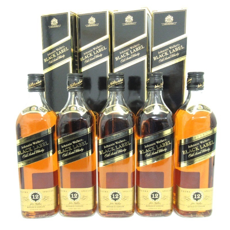 ジョニーウォーカー ブラックラベル 黒キャップ 5本セット 700ml www