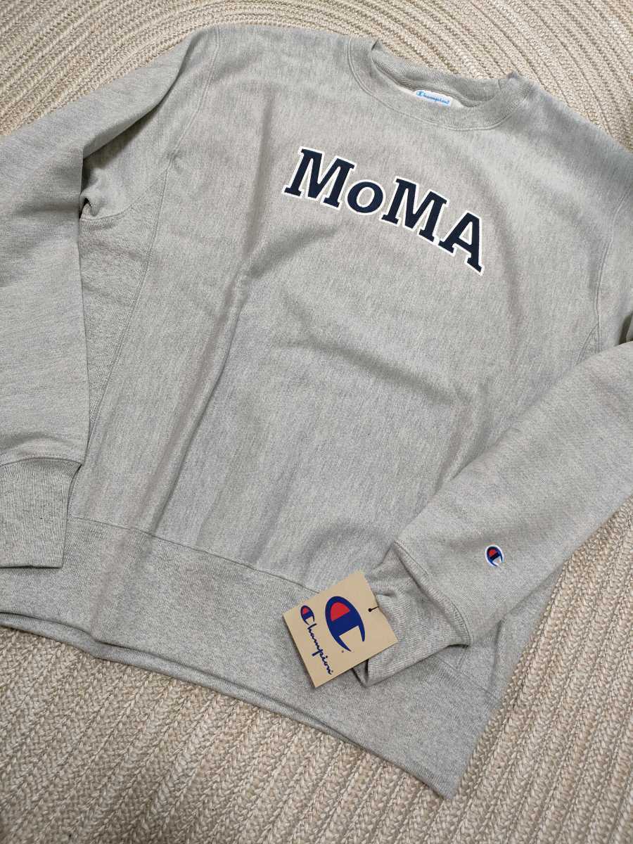 新品 Champion MOMA リバースウィーブ スウェット トレーナー 日本サイズ2XL L グレー ネイビー クルーネック チャンピオン 限定 コラボ