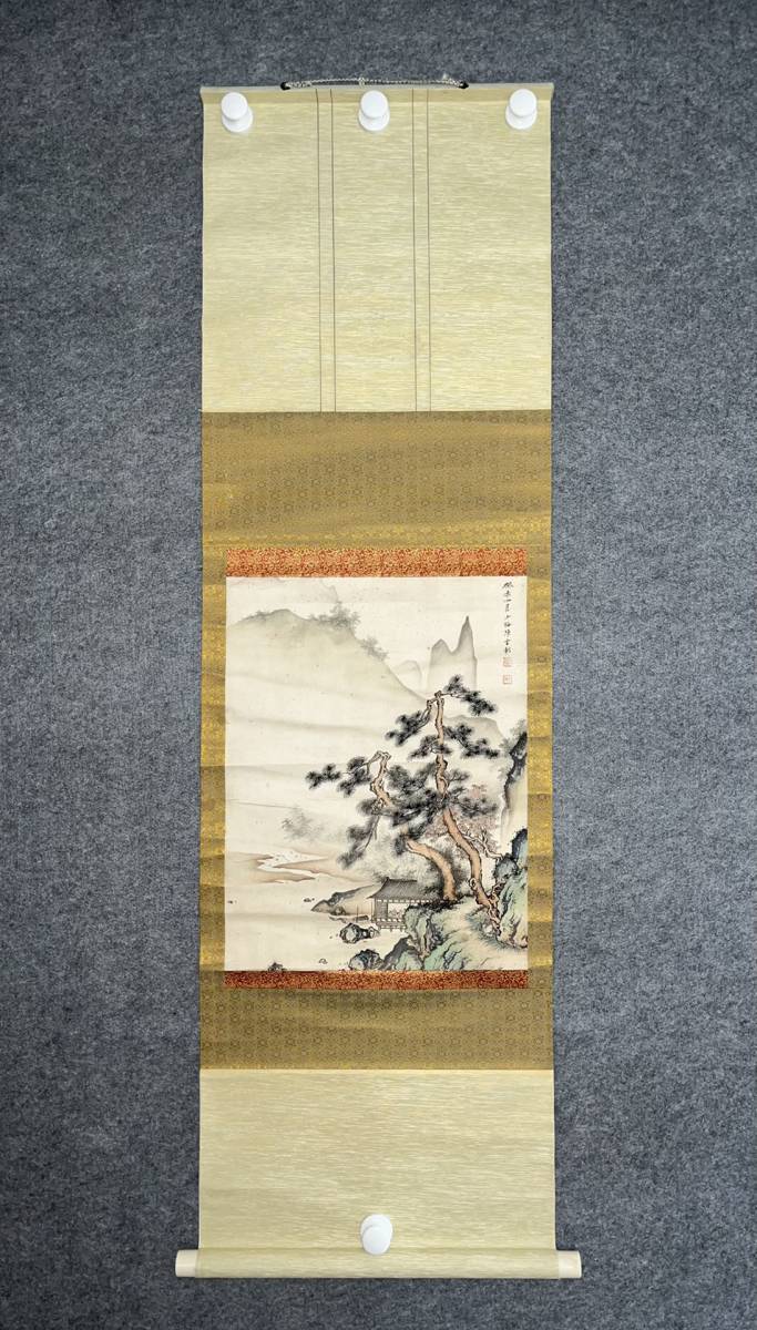 ZW0000689 中国画 古美術 唐物 張大千山水図 掛け軸 真筆逸品 肉筆保証