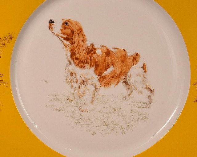 P969 【泉美】HERMES エルメス 犬 キャバリア イエロ- 八角 P969 【泉美】HERMES エルメス 犬 キャバリア イエロ- 八角
