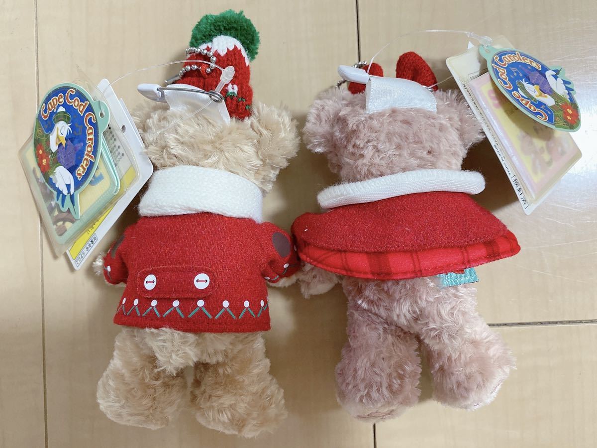 東京 ディズニーシー Christmas Duffy タグ付き Disney TDS ダッフィー シェリーメイ クリスマス 冬 ぬいぐるみバッジ ぬいば ストラップ