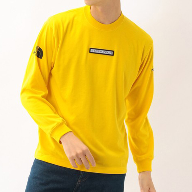 【新品即決】ザ・ノースフェイス メンズ ロンT ロング Tシャツ 長袖 服 スティープテック L/Sティー STEEP TECH 黄色 イエロー NT82003