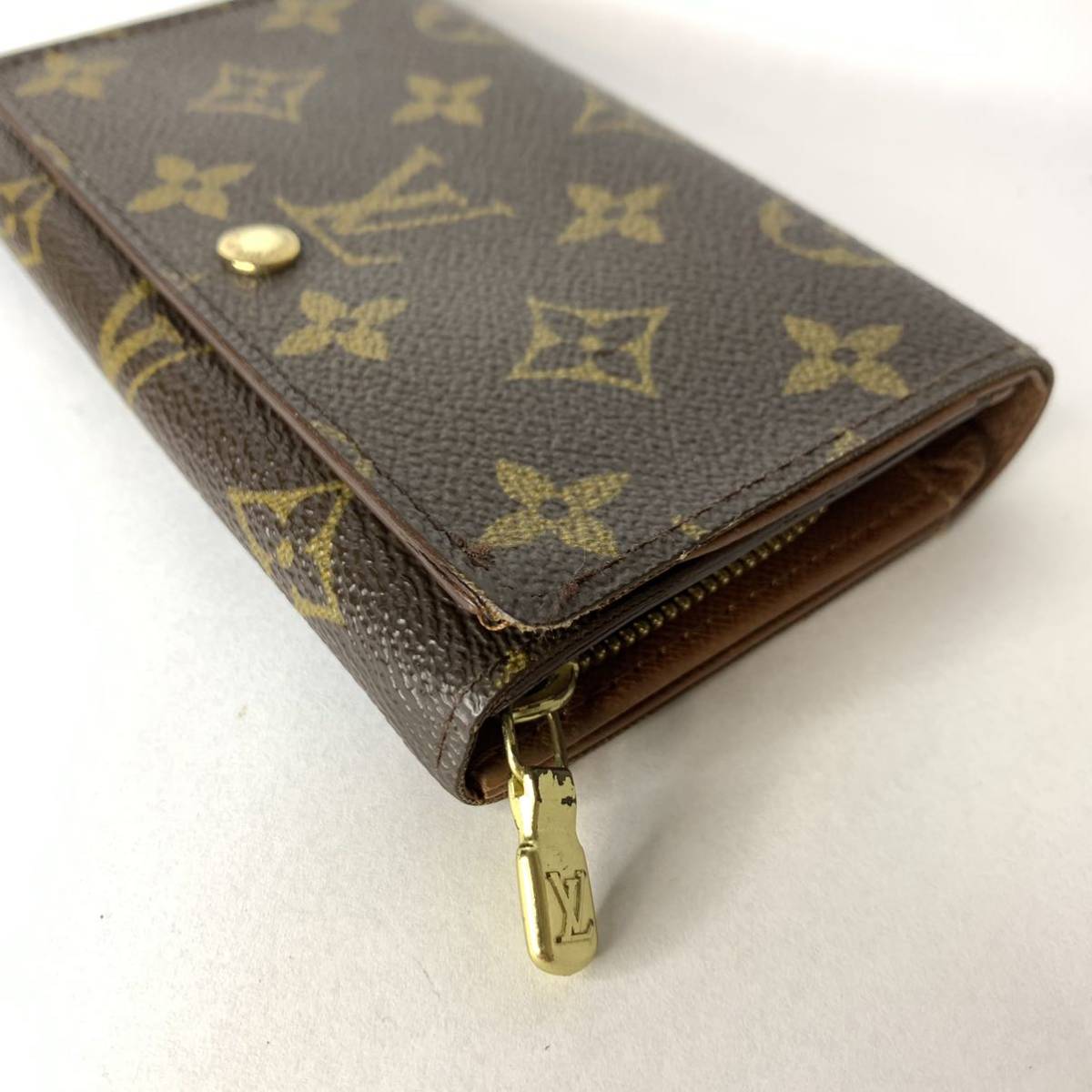 4 LOUIS VUITTON ルイヴィトン トレゾール モノグラム 二つ折り 財布