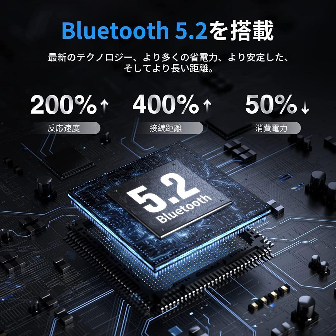 【超高音質 重低音】2022最新型 ワイヤレスイヤホン Bluetooth V5.2+EDR イヤホン マイク Hi-Fi 急速充電 IPX7 防水 イヤフォン USB Type-C_画像4
