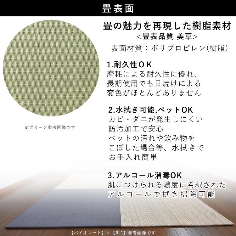 置き畳 畳 たたみ 日本製 琉球畳 リノベーション 模様替え おしゃれ 和風 90cm×90cm 厚さ2cm 1枚 モカベージュ_画像4
