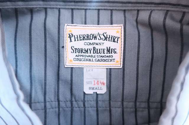 2-1808A/PHERROW'S半袖ストライプワークシャツ 17S-PWBD1S フェローズ 送料200円 _画像3