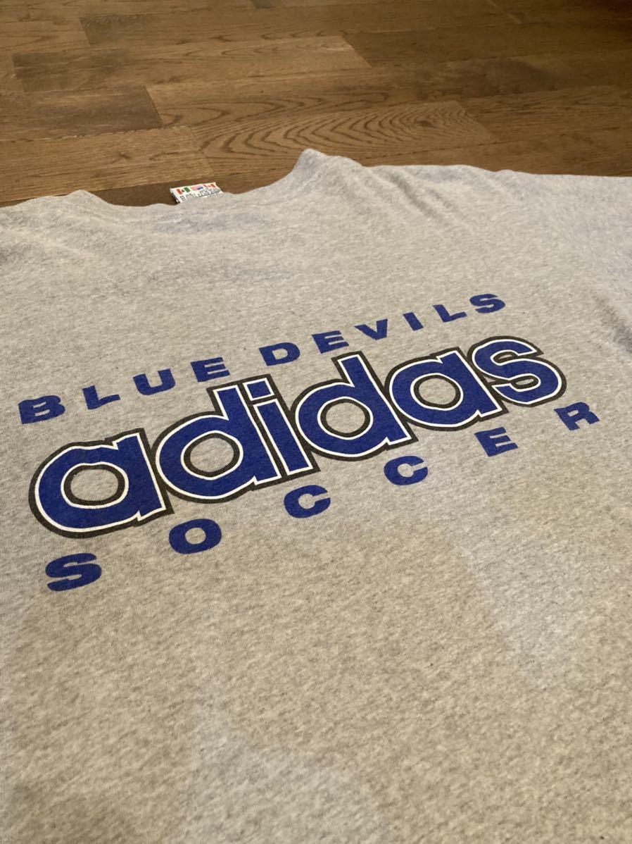 【超希少】adidas デューク大学　サッカー部　Tシャツ　メンズ　アディダス ブルーデビルズ　サイズM 90年代　半袖Tシャツ カレッジTシャツ_画像6