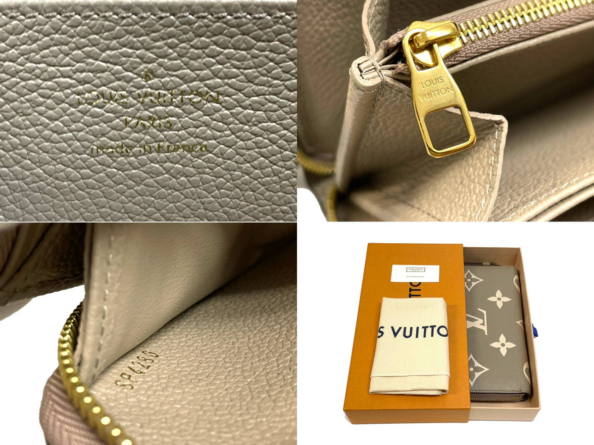 ★【新品同様!!】ルイヴィトン Louis Vuitton モノグラム ジャイアント アンプラント ジッピーウォレット ベージュ 長財布 M69794