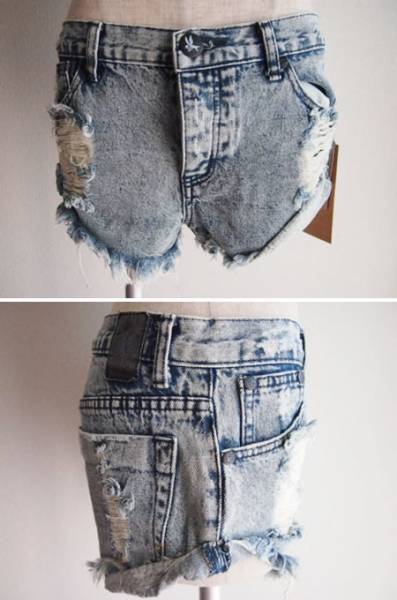 6-5 новый товар 9,450 иен One Tea spoon Chemical woshu повреждение обработка шорты авария Denim 24 дюймовый голубой 