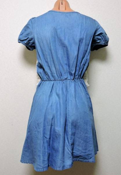 ☆【新品】HUDSON honey　重ね着風ダンガリーミニワンピース　Ｍ_画像2