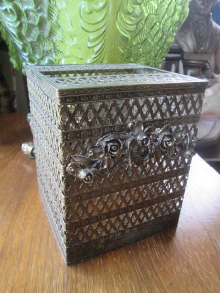 ★50's～60's　アメリカアンティーク　ティッシュケースBOX　Antique USA/店舗什器ヴィンテージ ディスプレイ雑貨アールデコ