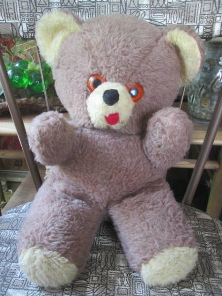 希少品★オルゴール付き　70's アメリカヴィンテージ 熊ぬいぐるみ　Bear　アンティークUSA/50's60's企業(yè)物ブロカント蚤の市イギリス