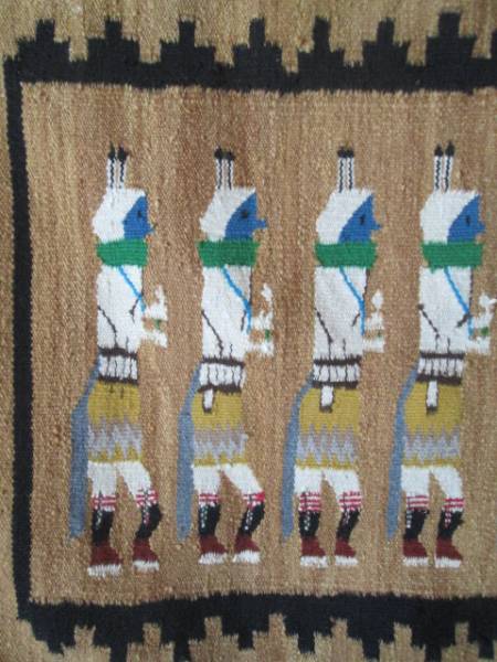 美品貴重！60's～70's USA ナバホラグ　Navajo イェイ精霊ネイティブアメリカン/50'sインディアン古著チマヨヴィンテージ本物ウエスタン