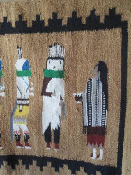 美品貴重！60's～70's USA ナバホラグ　Navajo イェイ精霊ネイティブアメリカン/50'sインディアン古著チマヨヴィンテージ本物ウエスタン