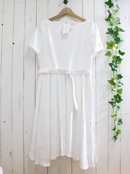 定価3萬8千円 新品*BODY DRESSING ボディドレッシング*ベルト付き 麻リネン イレギュラーヘムワンピース 38(M)