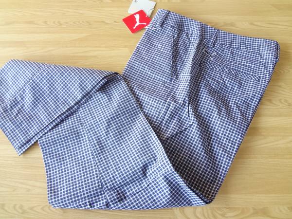 **PUMA Puma [ темно-синий 28×32] Plaid Tech Pantp Lad Tec брюки dry cell стрейч UV cut новый товар 