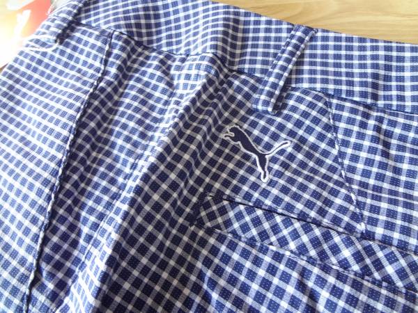 **PUMA Puma [ темно-синий 28×32] Plaid Tech Pantp Lad Tec брюки dry cell стрейч UV cut новый товар 