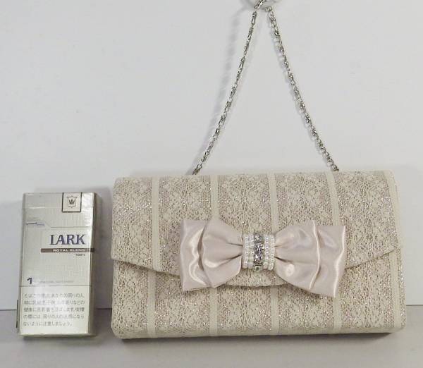 ★スリーフォータイム　パーティーバッグ　リボン　布★展示品★