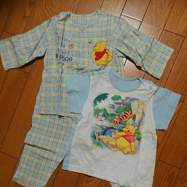 プーさん　半袖パジャマ　長袖パジャマ　80㎝　2枚セット　中古