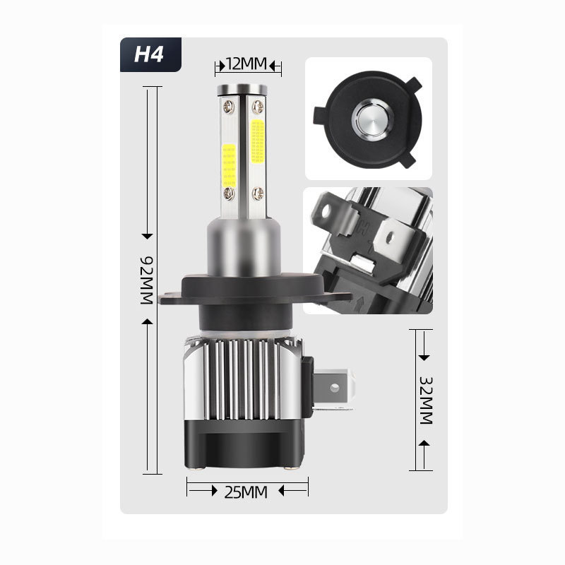 ヘッドライトバルブ ハイビーム ロービーム マーチ K12 日産 HR15DE H14.2～H19.5 4面 LED H4 6000K 30000lm SPEVERT製_画像2